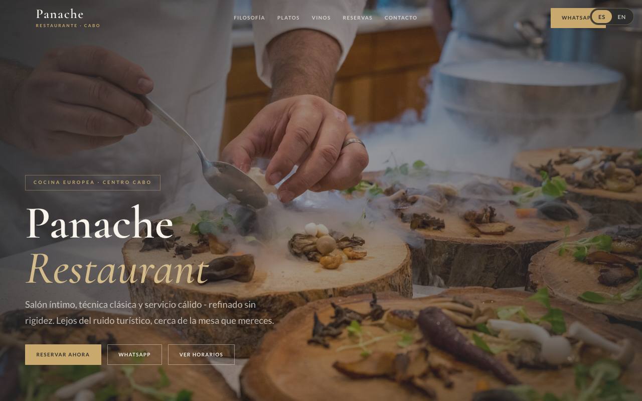Panache Restaurant website